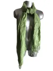 NWT ECHO LIGHT GREEN FRINGE RECTANGLE WRAP SCARF -SEQUINED- -22"X 72"
