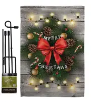 Flag Pole Set Home Banner Yard Room Post Gravesite Stand Cemetery Flagpole Ou...