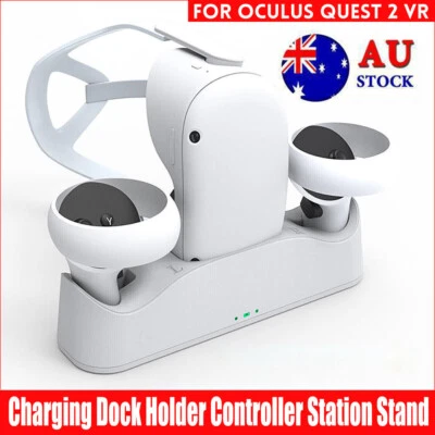 For Meta Oculus Quest 2 VR Headset Charging Dock Holder Controller Station Stand