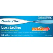 Loratadine 10mg - 50 Tablets CLARATYNE GENERIC - HAYFEVER AND ALLERGY RELIEF
