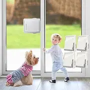 ZHIGOU 4 Pack Sliding Glass Door Locks Childproof - Baby Proof Wardrobe - Strong 3m Tape - Easy to Clean - Gray - Protects Children from Danger - No Drilling Required - Sliding Window Locks - (Grey)