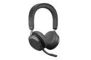 Jabra Evolve2 75 USB-A Link380a MS Stereo Black, 8-Mic Technology, 36 Hours Battery & Fast Charge, Dual-Foam Tech, Discreet Hide-Away Boom Arm