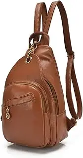 [BAG WIZARD] Small Leather Convertible Backpack Sling Purse Shoulder Bag for Women