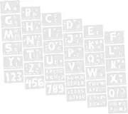 KALLORY 36pcs Plastic Painting Template Number Stickers Poster Stampers Cake Letter Stencils Making Alphabet Letters Craft Painting Templates Stencils for Crafts Reusable Numbers White