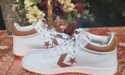 Converse Fastbreak Pro White Tan Sports A09211C Men's Shoes Size 9.5 2x Laces
