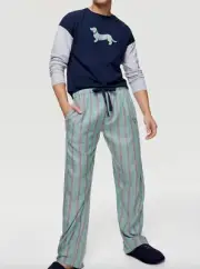 NEW PETER ALEXANDER NAVY GREEN PJ SET TOP & BAMBOO FLANNELETTE PANTS XXL $169.90