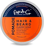 Papi&Co Hair Pomade Classic Hold - Men's Flake-free, Natural Medium Hold Styling Paste/Gel for Hair, Mustaches, and Beards 4oz