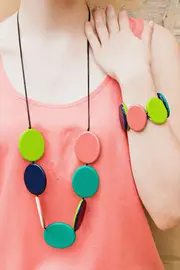 Candyfloss Flat Disc Necklace--ROL-ROW1406NK