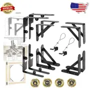 Fence Gate Kit with Corner Brace, Latch & 180-Degree Hinges - 2 Sets