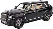 Scale Finished Model Car 1/22 for Rolls-Royce Cullinan SUV Die-cast Cars Model Miniature Pull-back Vehicles with Sound Light Miniature Replica Car(Black)