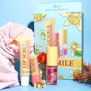 MLSMILE - Set of 4: Lip Care & Hair Elastic Gift Set - Pink Grapefruit #03 Pink Grapefruit