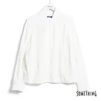 在飛比找Yahoo奇摩購物中心優惠-SOMETHING 螺紋拼接輕薄防風夾克外套-女-白色