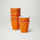 Barel Designs Classic Orange Melamine Tumblers 200mL - Set of 6 Picnic Cups