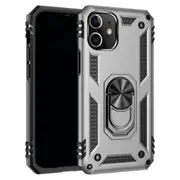 For iPhone 12 mini Case, Shockproof TPU + PC Shielding Case, 360 Degree Rotating Holder, Silver