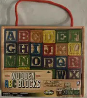 Creative Kids Stackable Wooden ABC Blocks 26 count Small 1-1/2" Square Ages 4+
