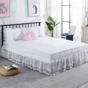 Lace Bed Skirt Elastic Without Surface Rufflled Bed Skirt Flowers Decor BedSkirt