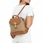 Michael Kors Raven Medium Brown/Ebony Signature and Leather Backpack