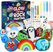 Rock Painting Kit for Kids - Glow in the Dark,Diy Arts and Crafts for Kids Ages