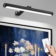 CHENBEN Wireless Picture Lights for Wall with Remote,4000mAh Full Metal Aluminium Dart Board Lighting,Dimmable Timable Battery Operated Picture Light,Magnetic Wall Light for Art/Painting/Poster,Black