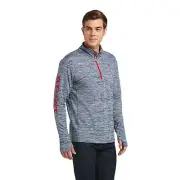 Ariat® Men's Team Gridwork Navy 1/4 Zip Baselayer Pull Over 10036999