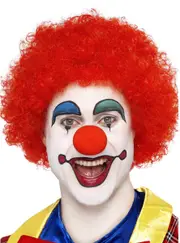 Basic Curly Red Afro Mens Costume Wig