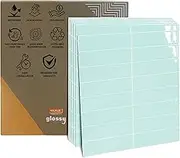 WALPLUS Premium 6 Sheets Peel and Stick Kitchen Backsplash Tile Stickers Self Adhesive Stick on Subway Tile 12" x 12" Bathroom Splashback Water Heat Resistant 3D Wall Tiles Light Sea Green Rectangular