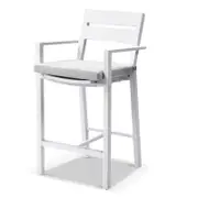Santorini Outdoor Aluminium Bar Stool White - Textured Grey