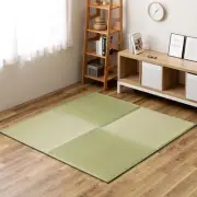 4-PC HAGiHARA Japanese Tatami Mat, 100% Rush Grass Tatami Mat, 64" x 64"