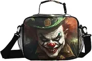 Clown St Patricks Day Insulated Lunch Box for Women Men - Ideal for Work, Picnics - Includes Adjustable Shoulder Strap