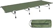 Ultralight Folding Bed Camping Single Cot Portable Travel Camping Bed Outdoor(Green)