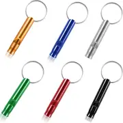 6 Pack Aluminum Whistle, Loud Crisp Sound Whistle with Key Ring for Outdoor S...