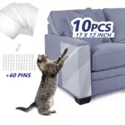 10Pcs Cat Furniture Couch Protectors Clear Self-Adhesive Cat Scratch Deterrent