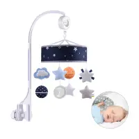 在飛比找momo購物網優惠-【JoyNa】嬰兒床鈴旋轉音樂鈴 星空款寶寶安撫玩具(發條免