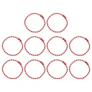 72pcs Ball Beads Chain 4.7 Inch 2.4mm Dia Metal Ball Connector Clasp, Red