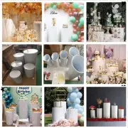 5pcs Round Plinth Cylinder Pedestal Stand Wedding Decoration Cake Flower Display