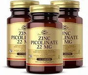 Solgar - Zinc Picolinate, 22Mg, 100 Tablets (3 Bottles)