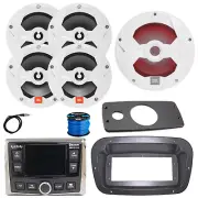 JBL Marine Radio, ANT, LED Sub, 4x 6.5" 225W Speaker (White),Spa Bezel, Adapter