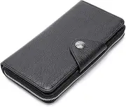 [SLEDEZ] Punk Wallet Multifunctional Wallet Europe and The United States Simple Retro Large-Capacity Clutch Leather Money Clip