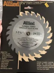 Allied Carbide Tip Circular Saw Blade Cutting 7-1/4"x24 Tooth,