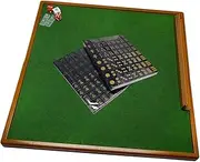 CoudarTitie Chinese Mahjong Game Set, Mini Mahjong Set with Folding Mahjong Table and Dice, Tile Rulers, Classic Tile Games for Chinese, Black