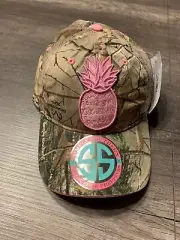 Simply Southern Camo Pink Pineapple Woman's Adjustable Hat OSFM