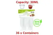 36 x Mini Salad Dressings Container 30ML Plastic Storage Food Sauce Disposable