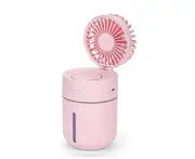 Creative Mini Fan Humidifier Car Office Air Purifier USB Charging Fan Humidifier 2 In 1-Pink
