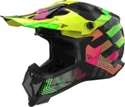 LS2 MX700 Subverter Evo II Chromatic Motocross Helmet, black-yellow, Size M for Men Black Yellow