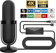 TV Antenna Indoor 1200 Miles Range,Antennas for Smart TV with 360° Receptions Signal Booster-Digital TV Antenna