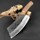 Full Tang Cleaver Knife Handmade Forged Steel Wood Handle Chef Slicing Butcher L