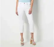 NYDJ Chloe Crop Jeans with Double Needle Slits- Optic White-Reg 8-NEW-A520005