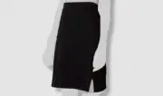 $495 Eileen Fisher Women's Black Stretch Pull On Career Work Slit Pencil Skirt S