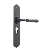 9620E Door Lever Reims Euro Pair Matte Black H240xW40xP70mm