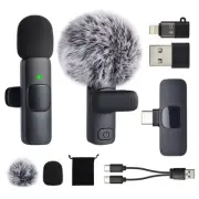 USB C Phone Microphone for iphone Android Tablet ipad PC Wireless Lavalier Mi...